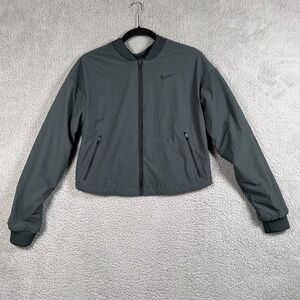 Nike Aerolayer Jacket Womens Medium Gray Full Zip Lightweight Running 811034-364